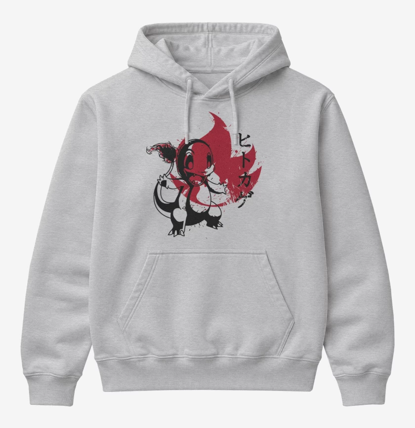Poleron Canguro básico Gris Melange de Charmander Fuego