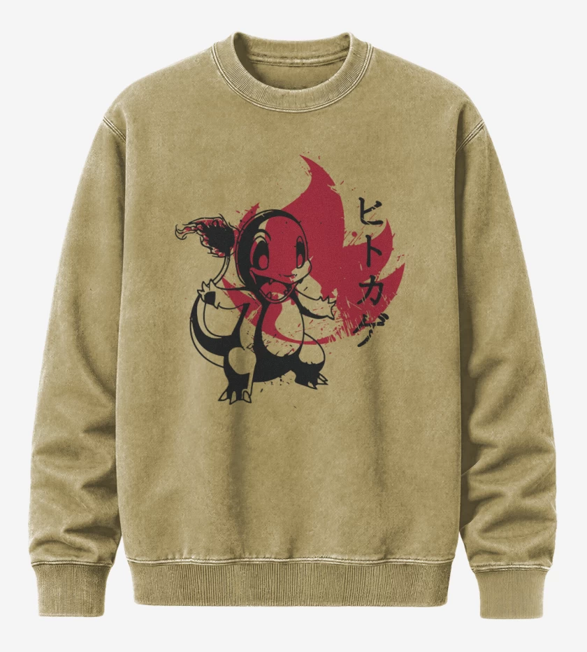 Poleron Polo Acid Wash Beige de Charmander Fuego