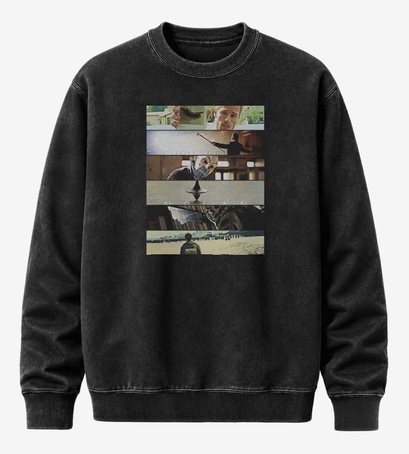 Poleron Polo Acid Wash Negro de Directores Christopher Nolan