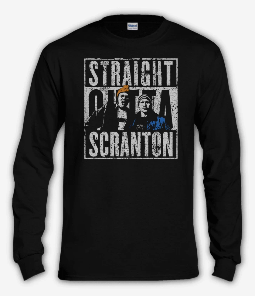 Polera manga larga Negro de Straight outta Scranton