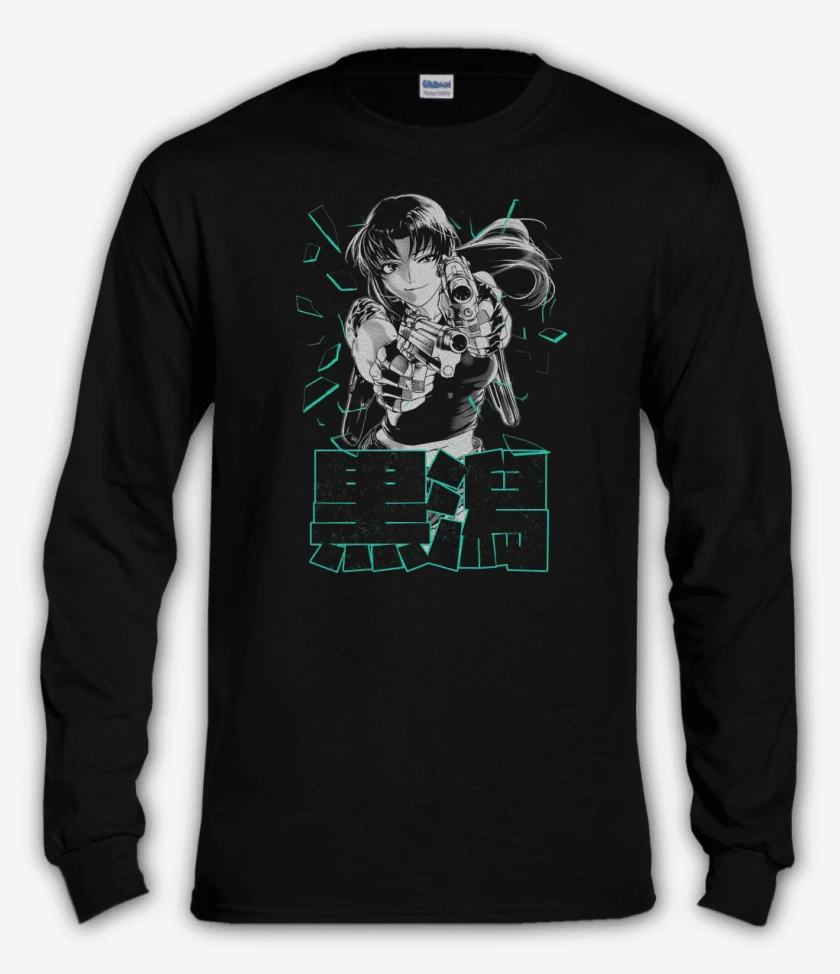 Polera manga larga Negro de Revy
