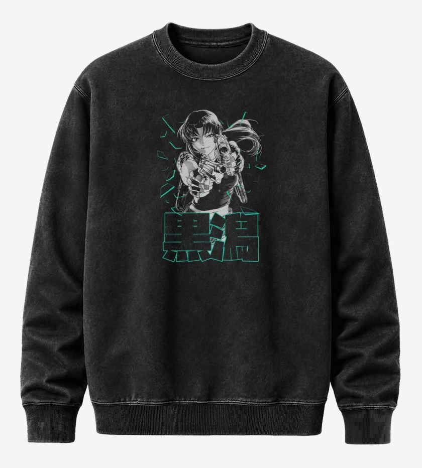 Poleron Polo Acid Wash Negro de Revy