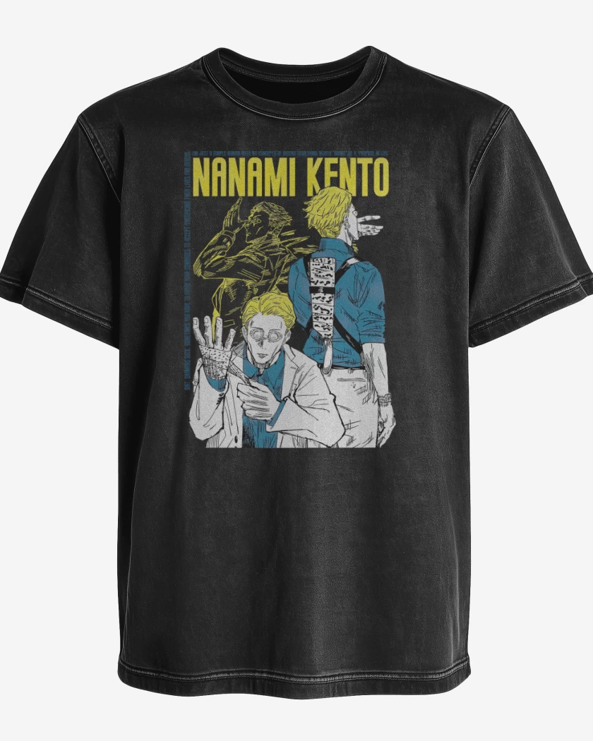 Polera desgastada Negro de Kento Nanami