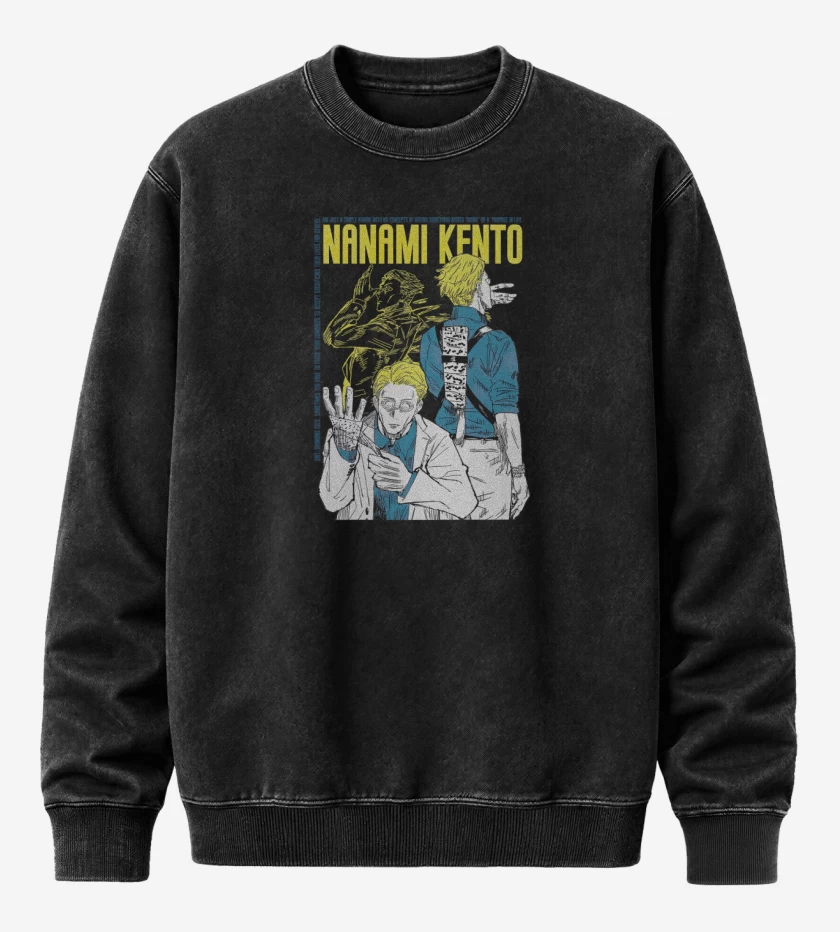 Poleron Polo Acid Wash Negro de Kento Nanami
