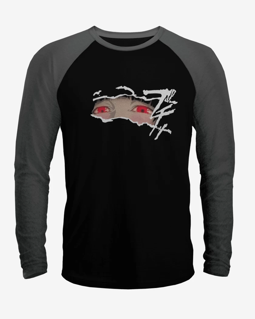 Polera Raglan Negro / Negro Heather de Yumeko Kakegurui
