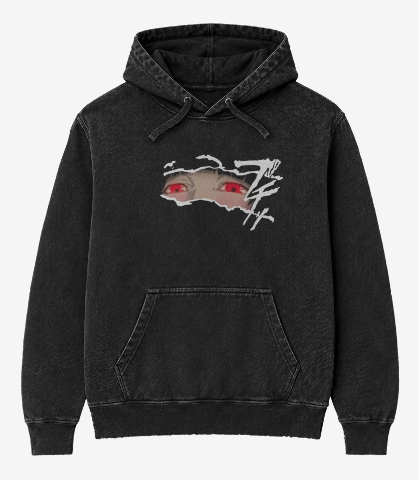 Poleron Canguro Acid Wash Negro de Yumeko Kakegurui
