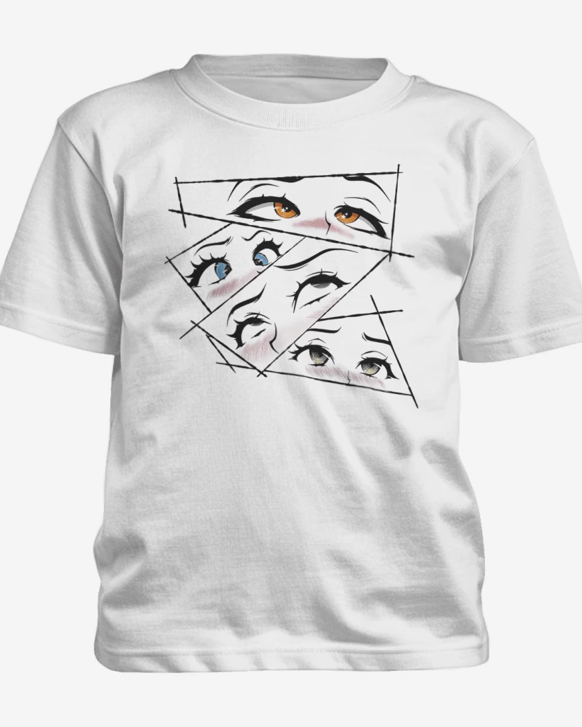 Polera de niño Blanco de Ojos Anime