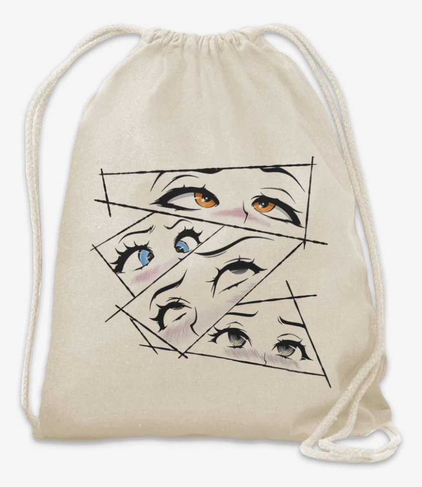 Mochila Blanco de Ojos Anime