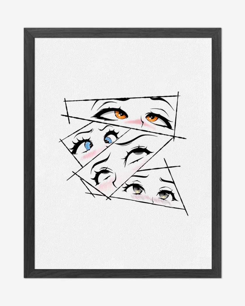 Cuadro decorativo Blanco de Ojos Anime