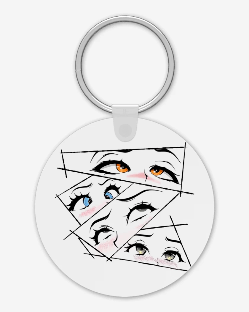 Llavero Blanco de Ojos Anime