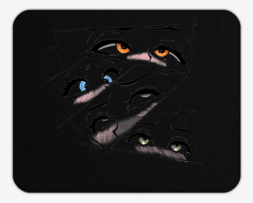 Mousepad Negro de Ojos Anime