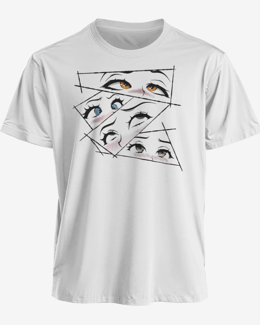 Polera premium Blanco de Ojos Anime