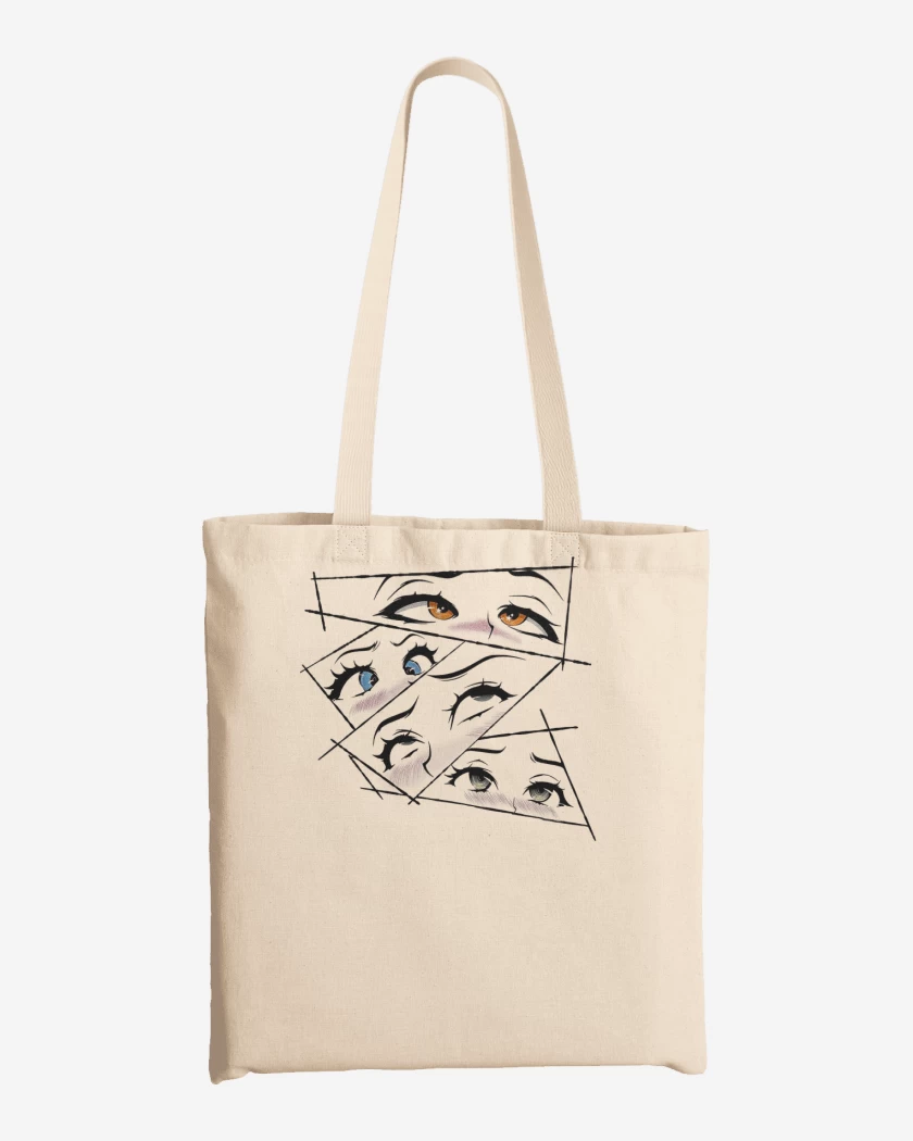 Totebag Blanco de Ojos Anime