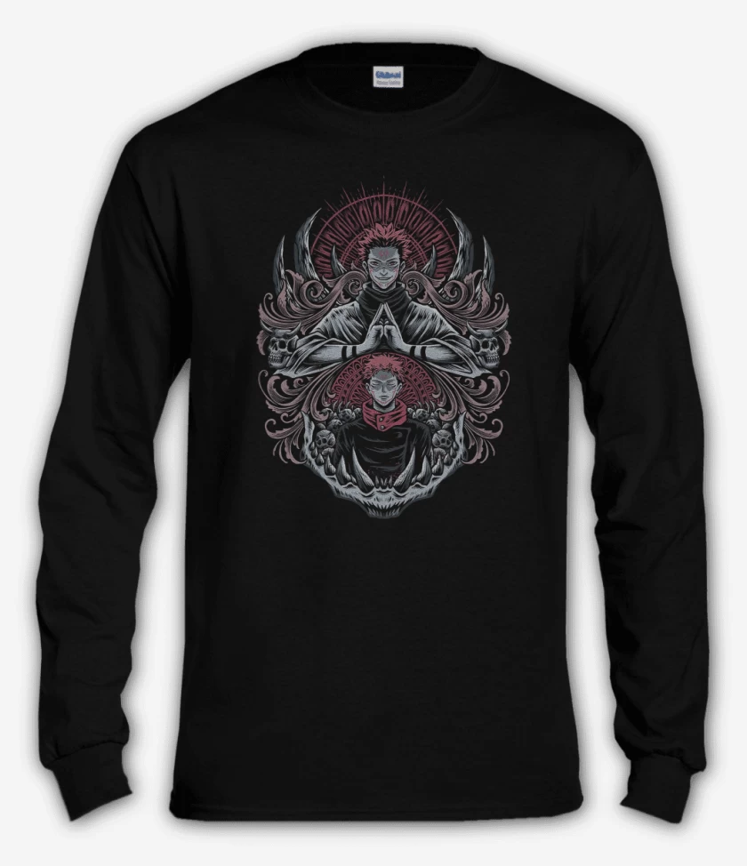 Polera manga larga Negro de Dominio de Sukuna
