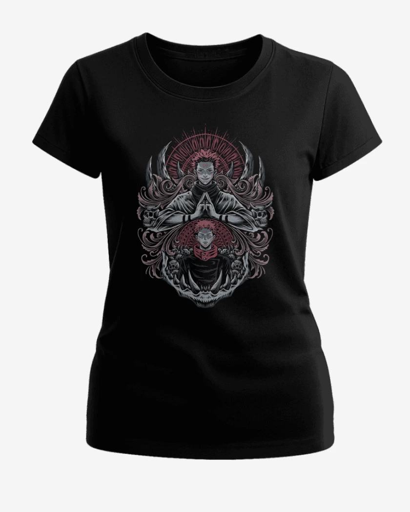 Polera de Mujer Negro de Dominio de Sukuna