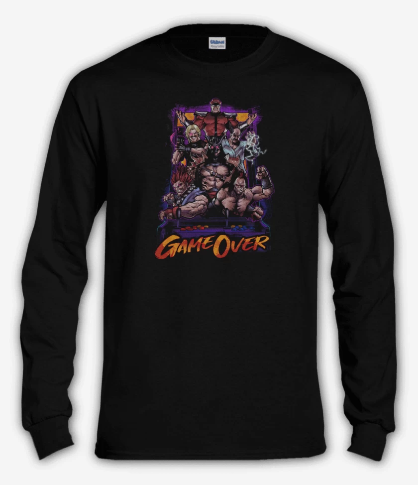 Polera manga larga Negro de Game Over!!!