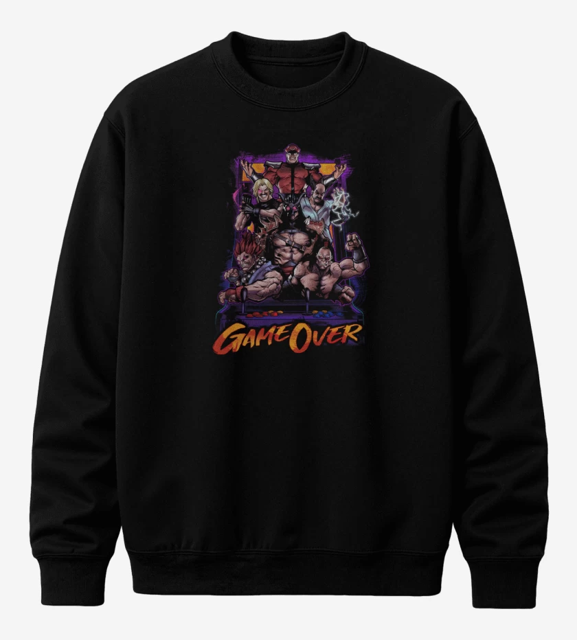 Poleron polo Negro de Game Over!!!
