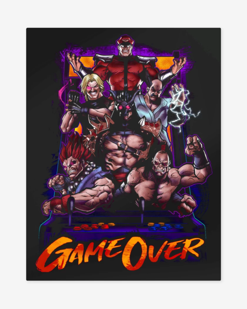 Print metalico Negro de Game Over!!!