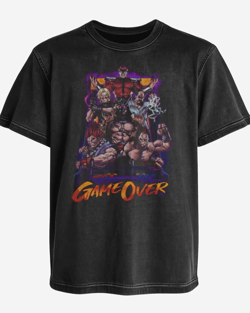 Polera desgastada Negro de Game Over!!!