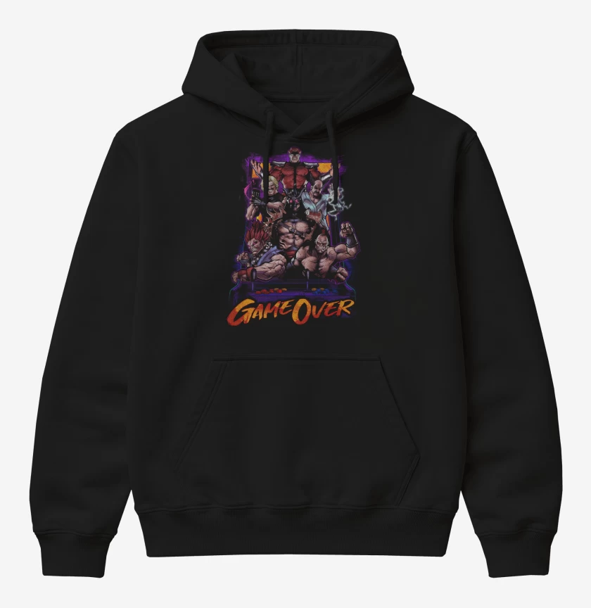 Poleron Canguro básico Negro de Game Over!!!
