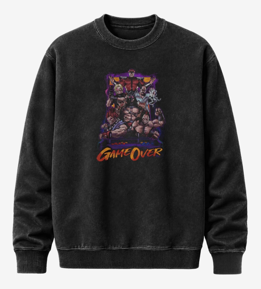 Poleron Polo Acid Wash Negro de Game Over!!!