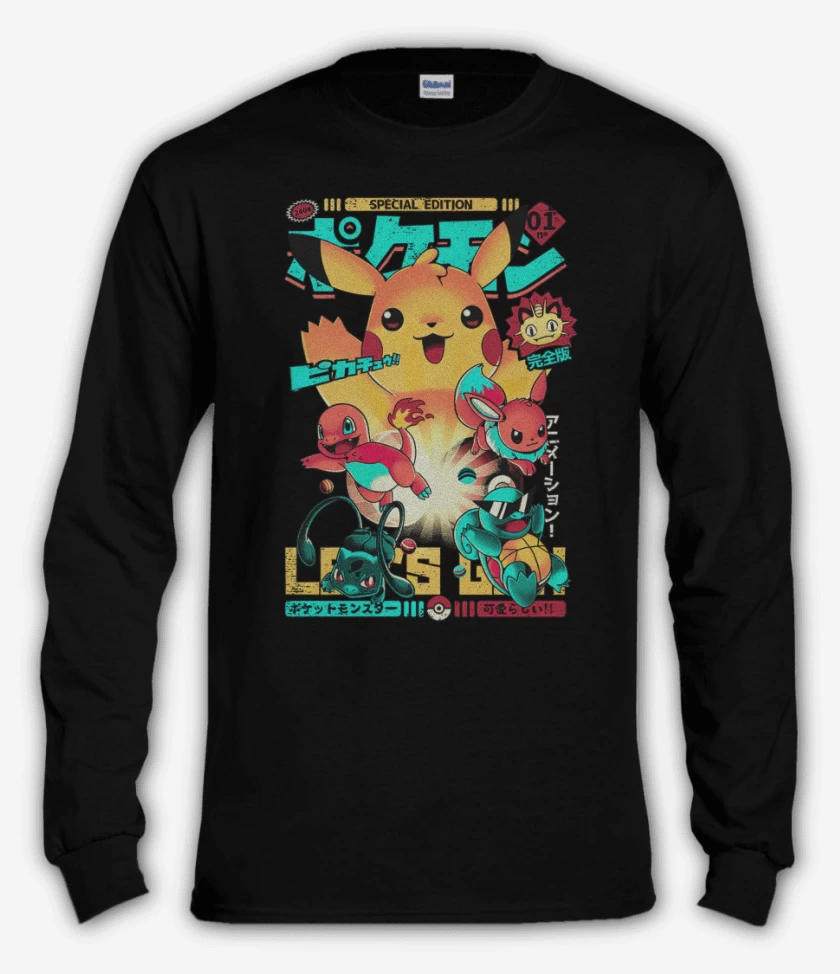 Polera manga larga Negro de Pokemon special edition