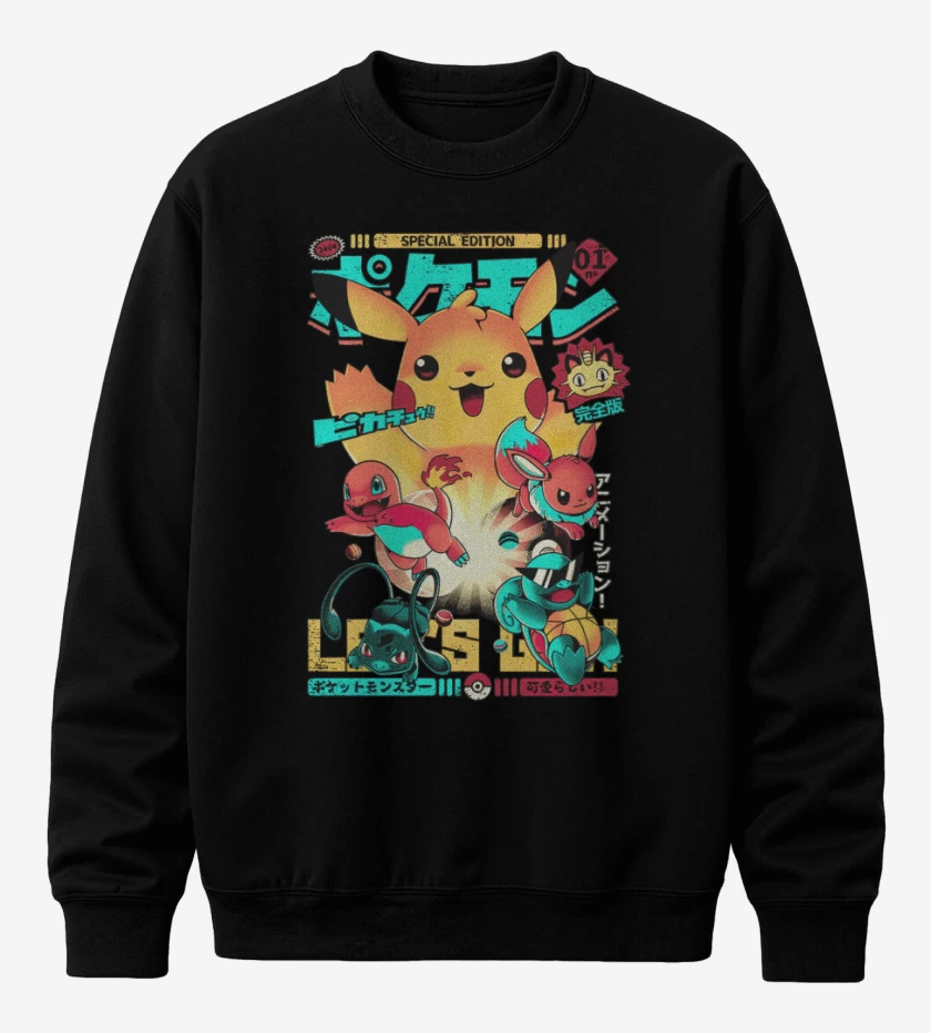 Poleron polo Negro de Pokemon special edition