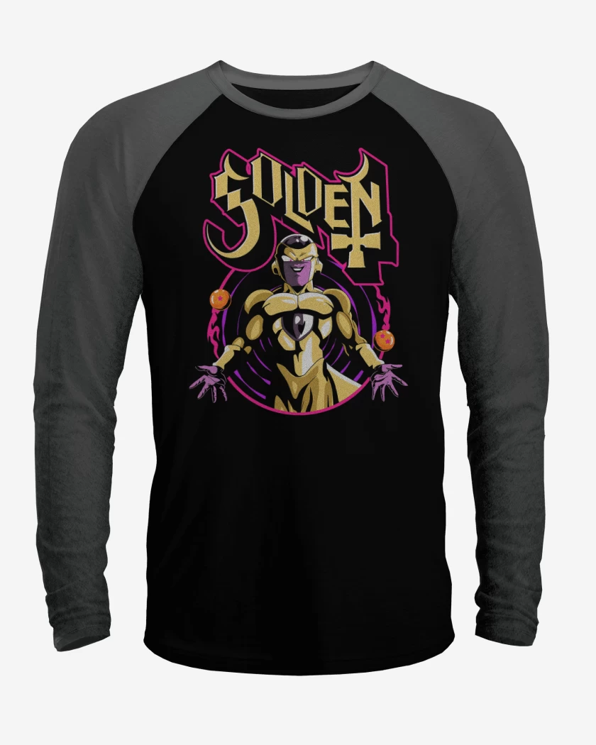 Polera Raglan Negro / Negro Heather de Golden