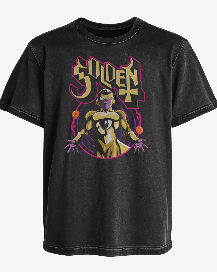 Polera desgastada Negro de Golden