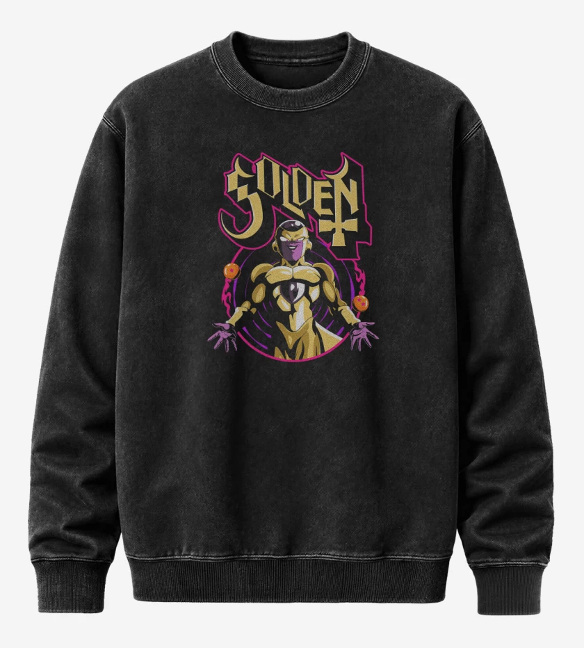 Poleron Polo Acid Wash Negro de Golden