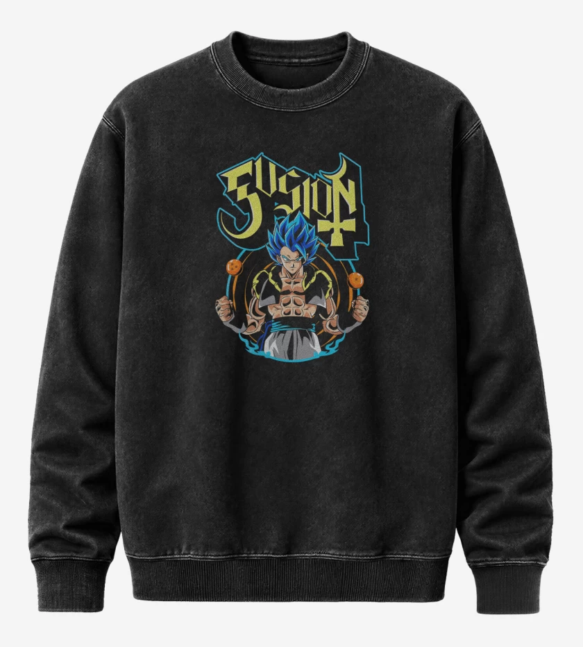 Poleron Polo Acid Wash Negro de Fusion
