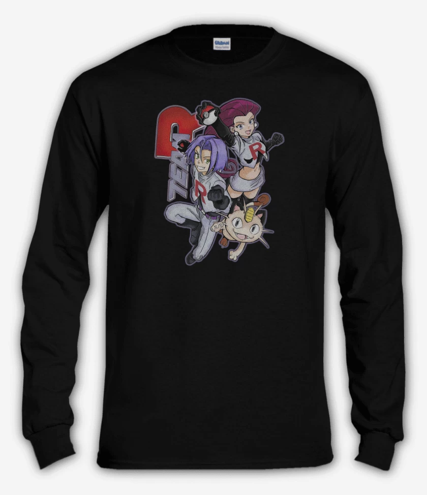 Polera manga larga Negro de Equipo Rocket!