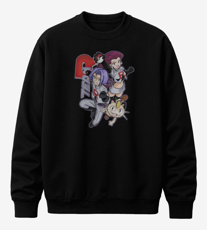 Poleron polo Negro de Equipo Rocket!