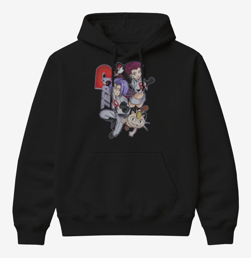 Poleron Canguro básico Negro de Equipo Rocket!
