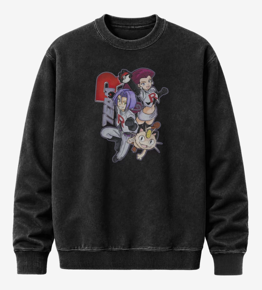 Poleron Polo Acid Wash Negro de Equipo Rocket!
