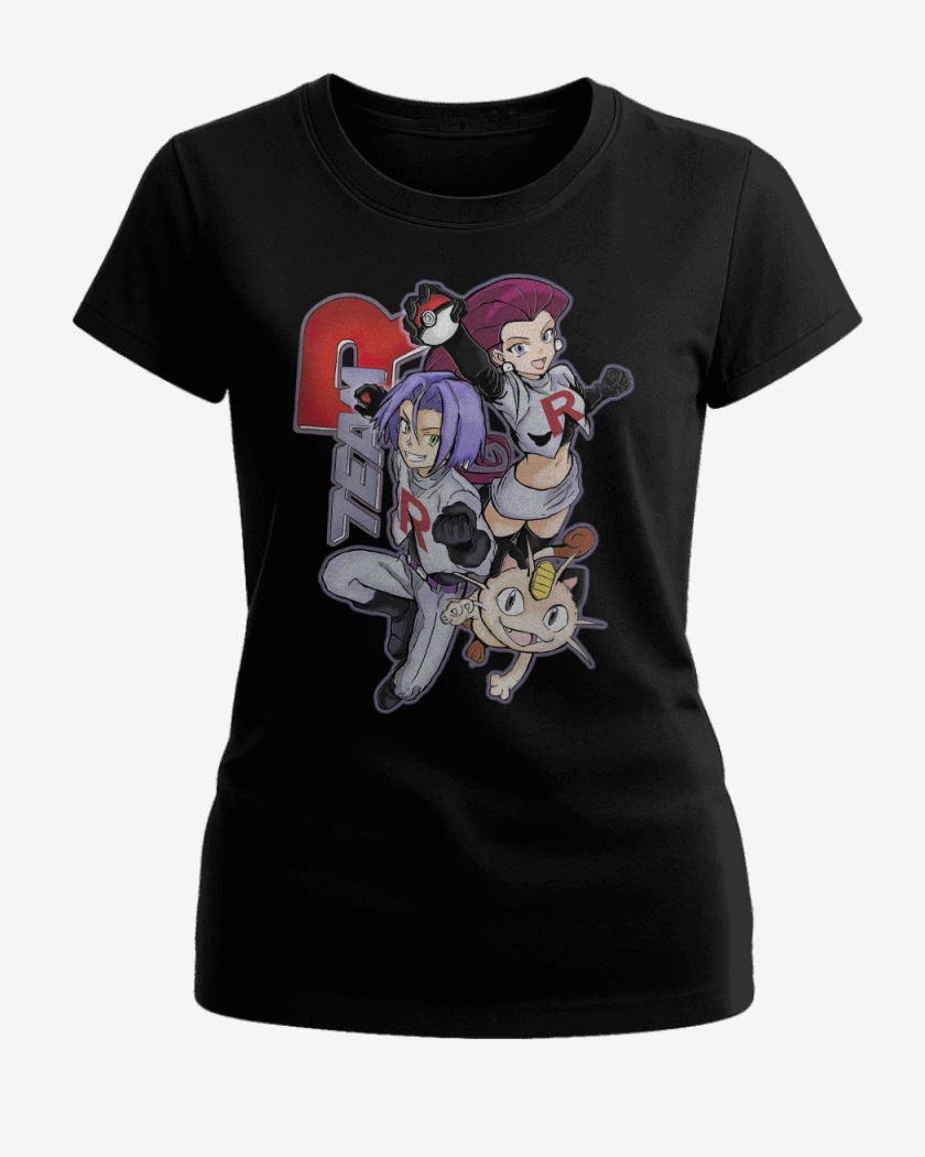 Polera de Mujer Negro de Equipo Rocket!