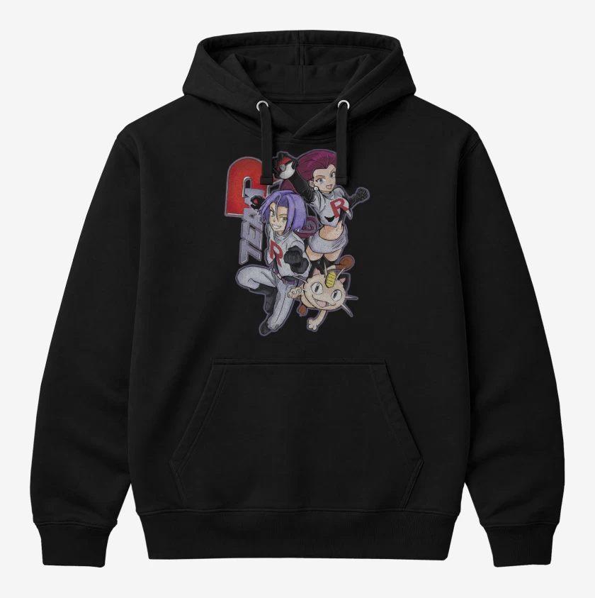 Polerón Canguro Negro de Equipo Rocket!