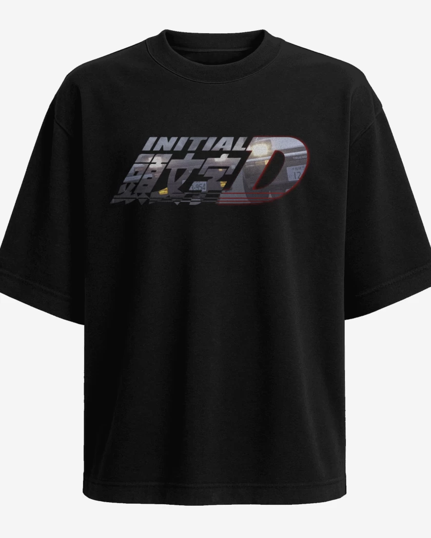 Polera Oversize Negro de Initial D
