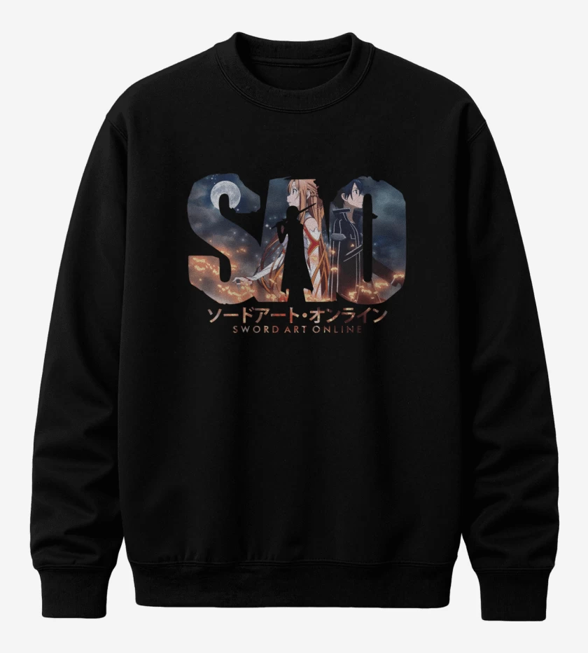 Poleron polo Negro de Sword Art Online