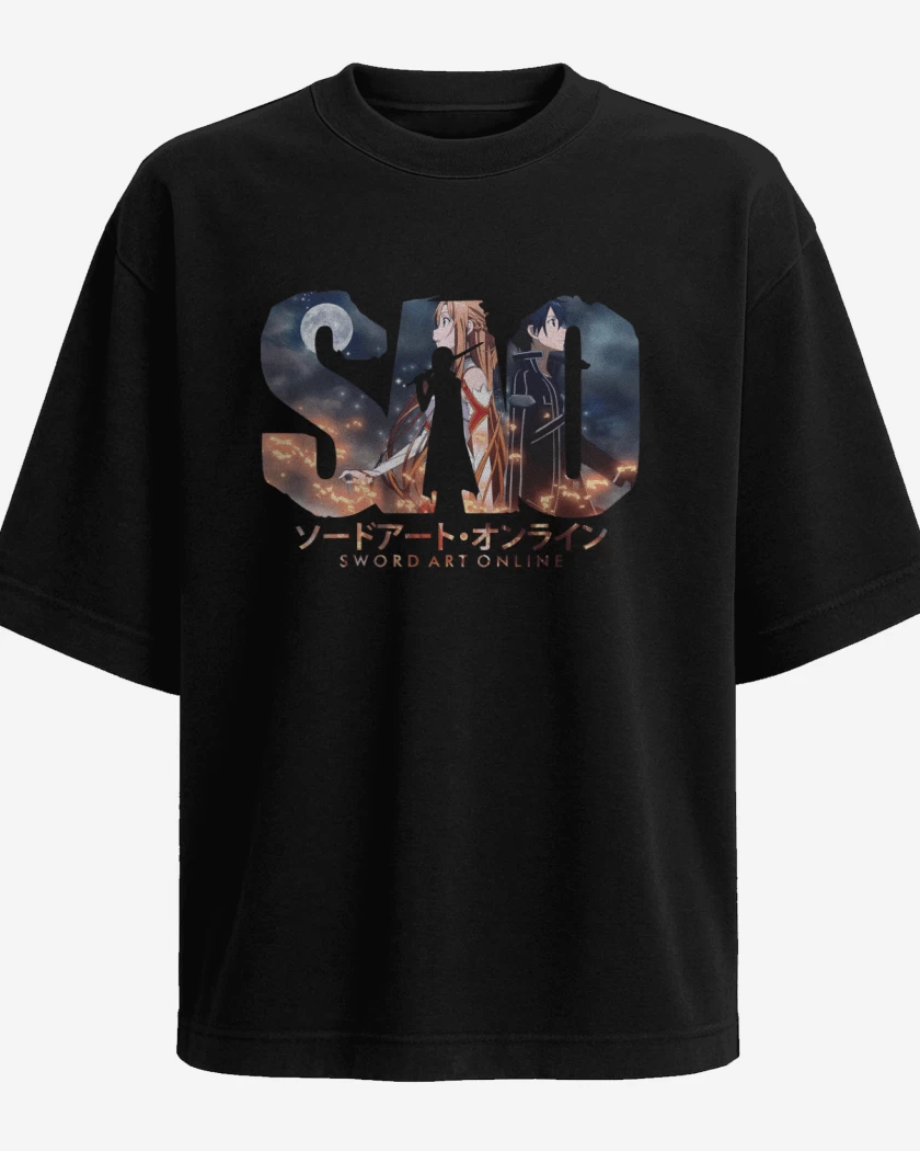 Polera Oversize Negro de Sword Art Online