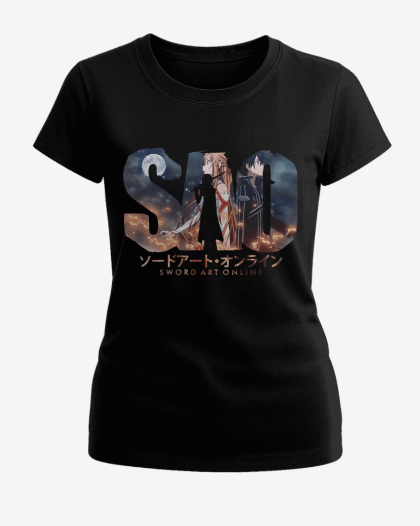 Polera de Mujer Negro de Sword Art Online