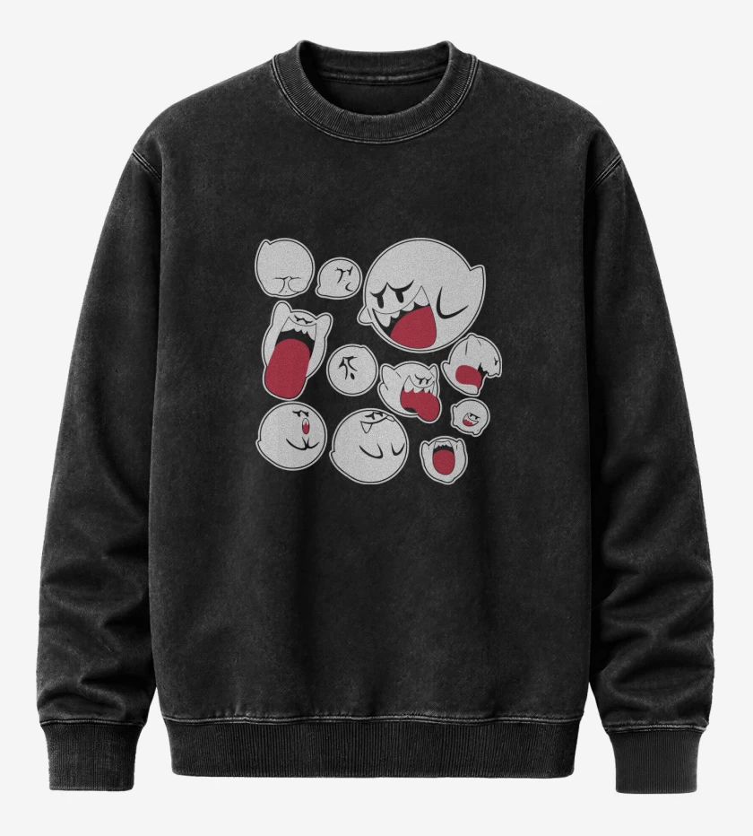 Poleron Polo Acid Wash Negro de Boos