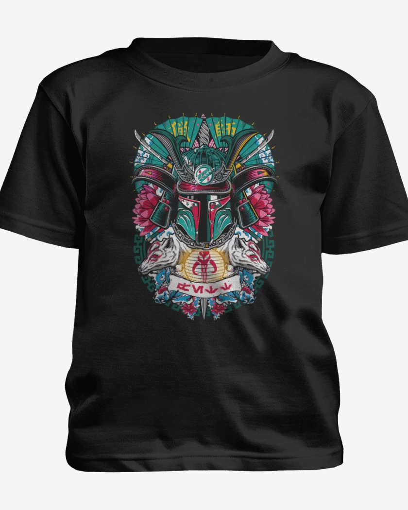 Polera de niño Negro de Fett samurai