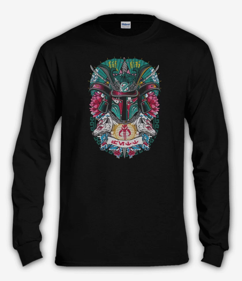 Polera manga larga Negro de Fett samurai
