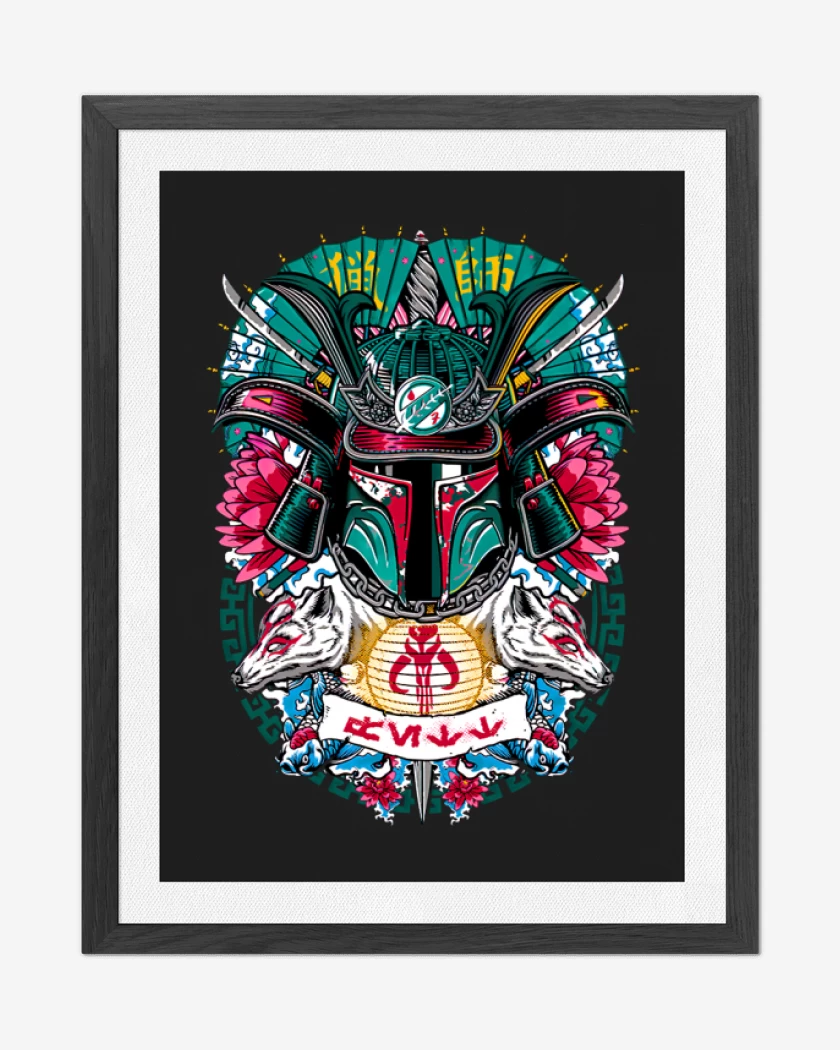 Cuadro decorativo Negro de Fett samurai