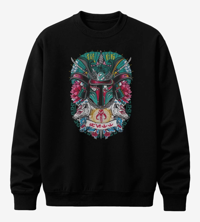 Poleron polo Negro de Fett samurai