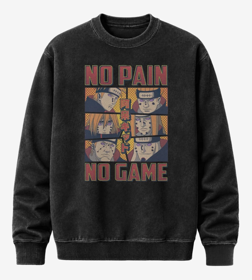 Poleron Polo Acid Wash Negro de No Pain No Game