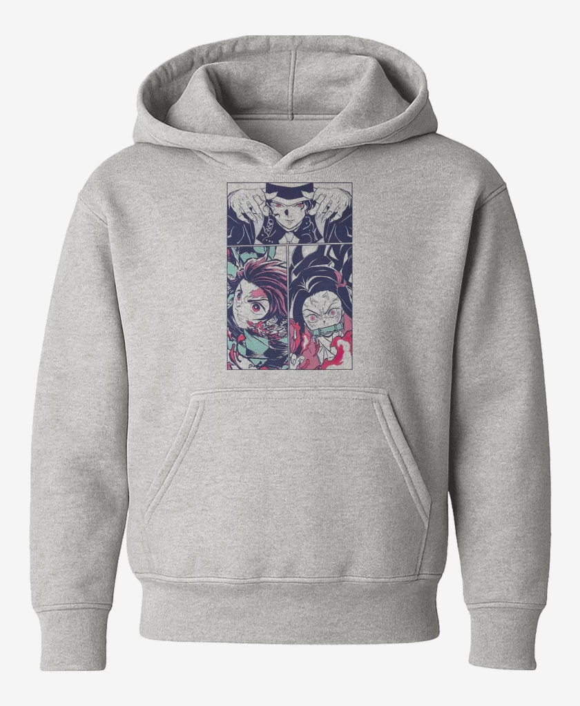 Poleron de niño Gris Melange de Defeat The Demon