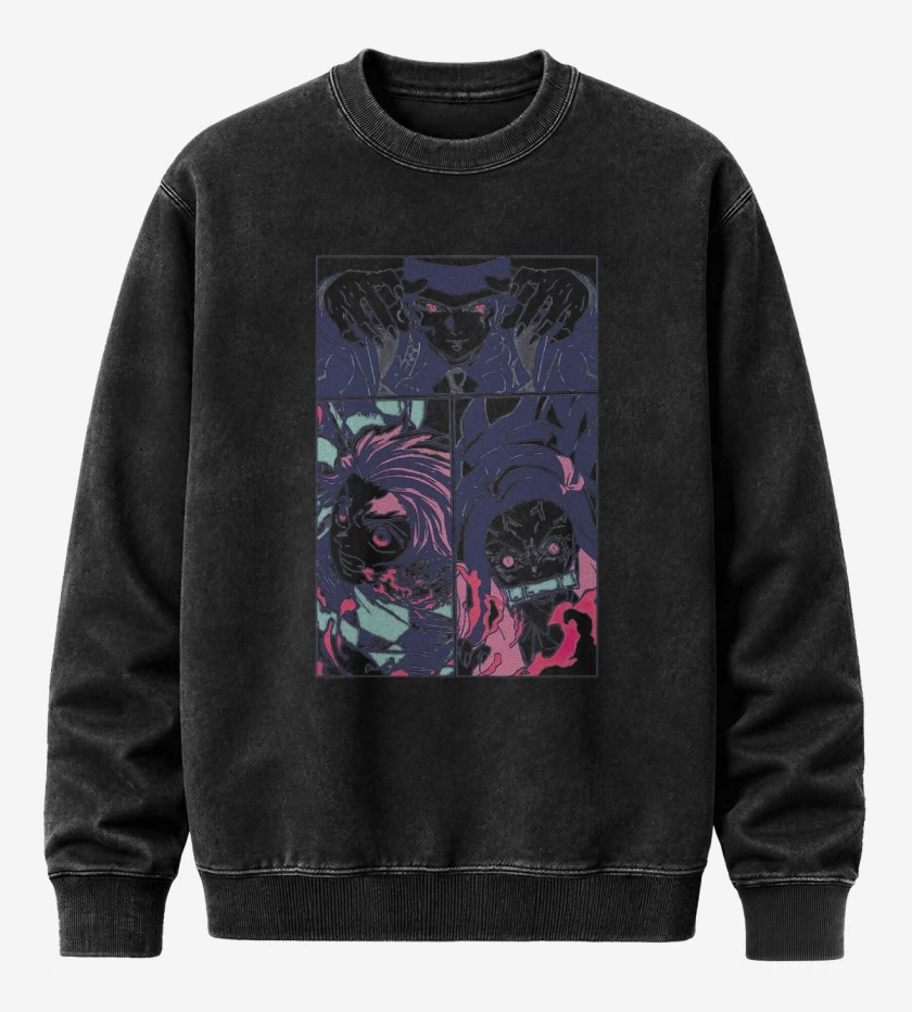 Poleron Polo Acid Wash Negro de Defeat The Demon