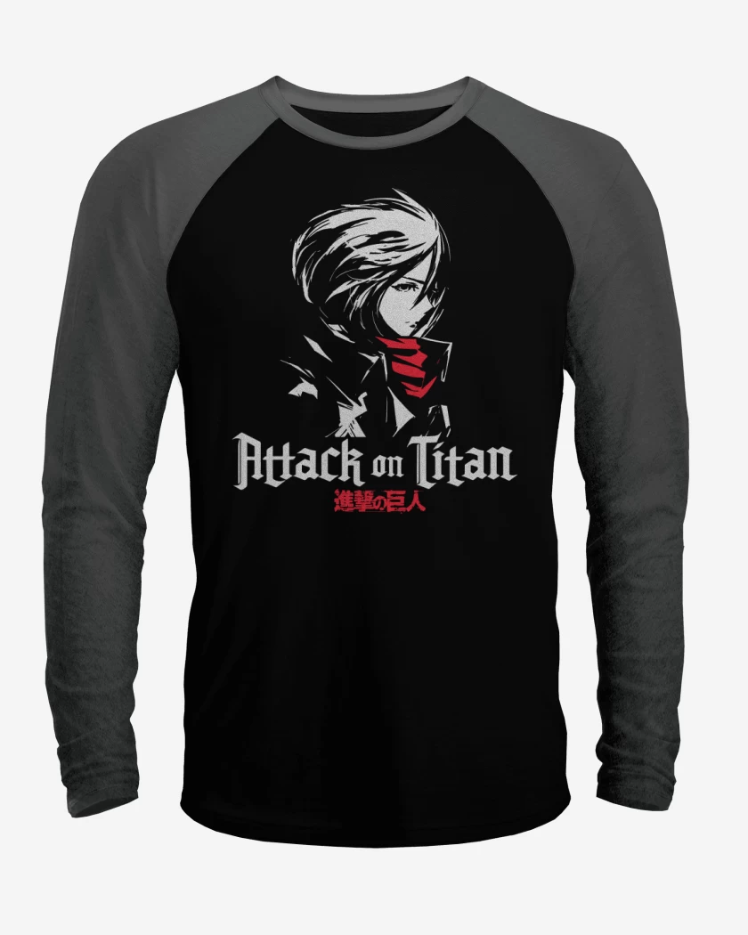 Polera Raglan Negro / Negro Heather de Mikasa